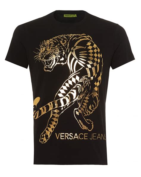 versace jeans tiger logo t shirt black|Logo T.